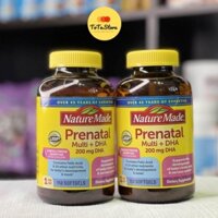 Viên Uống Vitamin Tổng Hợp Cho Bầu Nature Made Prenatal Multi +DHA 200 mg DHA 150 Viên