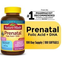Viên uống Vitamin tổng hợp cho bà bầu Nature Made Prenatal with Folic Acid and DHA hộp 100 viên