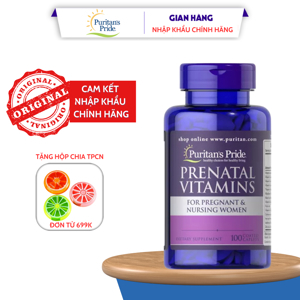 Viên uống Vitamin tổng hợp cho phụ nữ mang thai Puritan's Pride Prenatal Vitamins 100 viên