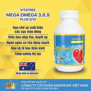 Viên uống Vitatree Mega Omega 369 Plus CoQ10 120 viên