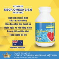 Viên uống Vitatree Mega Omega 369 plus Q10, Lọ 100v, bổ sung dưỡng chất cho mắt, não, tim mạch