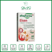 Viên Vitamin C Eisen Altapharma  giúp hỗ trợ bổ sung Sắt  tăng hồng cầu, hỗ trợ tuần hoàn máu Hộp 60Viên