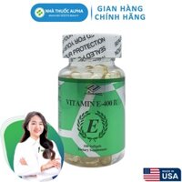 Viên Vitamin E 400IU Nu-Health giúp đẹp da, ngừa nếp nhăn, chống oxy hóa 100 viên