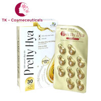 Viên Vitamin E Bôi Dưỡng Trắng Da Pretty Hya / Pretty Aloe Vitamin E, Tinh Dầu Jojoba, Lô Hội Dưỡng Ẩm - Hộp 30 Viên