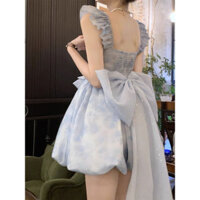 Việt Nam Cá Nhỏ Xanh Bầu Trời Đầy Sao Lấp Lánh Xanh Ngọc Trai Kính Bướm Lớn Đầm Công Chúa Disney Hoa Bud Váy Pettiskirt WTT2025.3.1