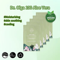 Việt Olga 100 aloe vera mask pack, moisture soothing moisturizing cooling mask pack, 5 tờ no.433