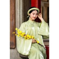 Việt Phục,Áo ngũ thân , áo tấc tay thụng nam nữ vải oganza ánh cao cấp hai lớp | Việt Phục Minh Ngọc
