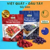 Việt Quất và Dâu Tây DJ&A Úc - Đẹp da, ngăn ngừa lão hóa, tốt cho sức khỏe - Ăn vặt ngon - Dâu tây sấy - Việt quất sấy