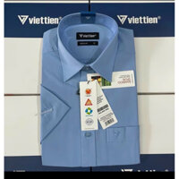 VIỆT TIẾN | Áo sơ mi cao cấp TAY NGẮN VẠT BẦU FORM REGULAR mã 2372 VẢI TRE MỀM MỊN THOÁNG MÁT