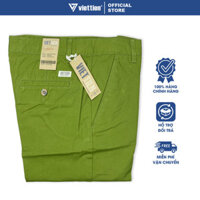 VIỆT TIẾN SALE - QUẦN SHORT KAKI , Xanh Pear , Họa Tiết Trơn, Form Slim Fit , Chính Hãng