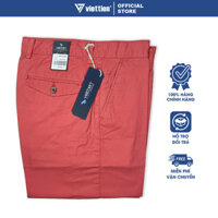 VIỆT TIẾN SALE - QUẦN SHORT KAKI , Màu Màu Đỏ , Họa Tiết Trơn, Form Slim Fit , Chính Hãng