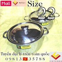 [VIETCOOK OFFICIAL] Nồi inox size 22 cm đáy từ chính hãng Vietcook