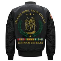 Vietnam Veteran All Gave Some 58479 Gave All MA-1 Flight Embroidered Bomber Jacket