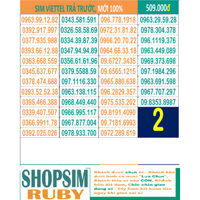 Viettel 09 đẹp - Chọn số - Sim Trả TRước, 4G, nghe gọi, Sim có những gói cước 4g hấp dẫn