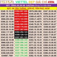 VIETTEL ĐẸP NÉT GIÁ 499K - Sim giá RẺ HỢP Lý - pHONG tHỦY ĐẸp TÍCH HỢP CÁC GÓI V90, V120Z...