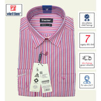 VIETTIEN - ÁO SƠ MI DÀI TAY 1M0566, 65% POLY, 35% COTTON, MÀU TÍM