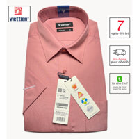 VIETTIEN - ÁO SƠ MI NGẮN TAY VIỆT TIẾN, NHIỀU SKU, VẢI KATE, MÀU TRƠN - BRICK