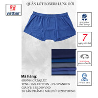 Viettien - Quần lót Nam Boxers lưng rời 6R9704, 95% cotton, 5% spandex, màu ngẫu nhiên