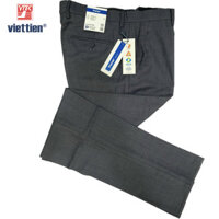 Viettien - Quần tây nam màu xám đậm không ly 1S4457 regular fit phom vừa