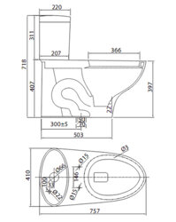 VIGLACERA V37 – Bồn cầu 1 khối nắp êm