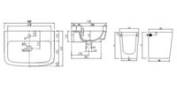 VIGLACERA V50 (VI50) – Chậu lavabo treo tường chân ngắn