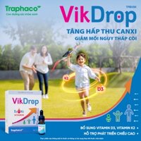 Vikdrop Bổ Sung Vitamin D3K2 Tăng Cường Hấp Thụ Canxi Cho Bé Giảm Còi Xương Tăng Chiều Cao-1 Lọ 10ml