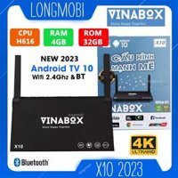 Vinabox X10 2023, Đầu Tivi Box Ram 4GB Giao Diện ATV10