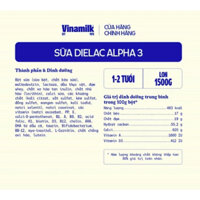 Vinamilk Dielac Alpha 3 900g Dành cho bé từ 1-2 tuổi