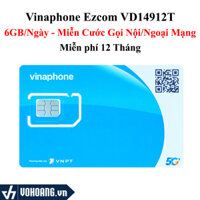 Vinaphone VD14912T | Gói Cước Data 4G Siêu Ưu Đãi 6GB/Ngày ( Gói 1 Năm )