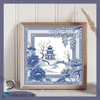 [Vincent.vn] Bộ dụng cụ thêu chữ thập phong cảnh 14CT 40x40cm