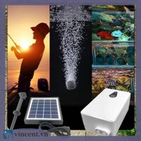 [Vincent.vn] Máy bơm oxy năng lượng mặt trời 6V 2W Máy tạo oxy bể cá Máy sục khí oxy cho bể bơi
