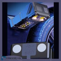 [Vincent.vn] Mũ sạc USB COB SMD Kẹp đèn LED Móc khóa Đèn pin có thể xoay được Đèn làm việc