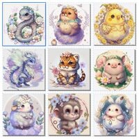 Vinci Cung hoàng đạo-tranh sơn dầu kỹ thuật số-tự làm-quà tặng handmade-tranh tô màu-tranh trang trí-tranh phong cách Trung Hoa