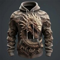 Vintage Chui Đầu Áo Khoác Nam Thu Đông Retro Áo Khoác 3d Thoáng Mát In Quá Khổ Nam Dài Tay Áo Dạo Phố Người Quần Áo