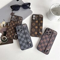 Vintage mô hình mềm Silicone trường hợp điện thoại di động cho iPhone 12 13 14 15 Pro Max da in dây đeo cổ tay trường hợp bảo vệ điện thoại di động