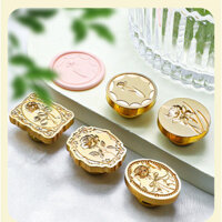 Vintage sáp niêm phong tem đồng đầu clip thẻ phong bì cho lời mời đám cưới