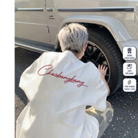 vintage Trắng áo phông unisex form rộng cổ tròn áo thun boy phố oversize thư logo in hình unisex basic 100%cotton