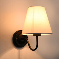 Vintage Wall Light American Style Bedroom Wrought Iron Retro Bedside Lamp with Power Switch Cord Without Bulb