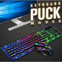 Vip 1 Bộ Bàn Phím Chuột Có Dây Nhiều Màu Sắc Đèn Nền Usb Công Thái Học Chơi Game 108 Phím Bàn Phím Con Lăn 3D Chuột