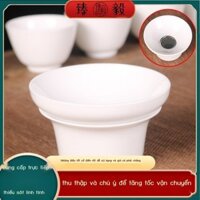 [VIP] Bộ lọc trà sứ trắng, bộ chia trà, bộ trà tách trà, bộ tách lá trà bằng gốm trắng thuần, đơn