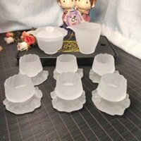 [VIP] Bộ trà kung fu pha lê mờ, bát phủ xu hướng quốc gia, cốc thủy tinh cháy đông lạnh, cốc chủ,