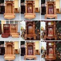 [VIP Cột Siêu To Cực Phẩm Quá Rẻ] Ngang 80cm Bàn Thờ Thần Tài Gỗ Xoan Giá Tại Xưởng