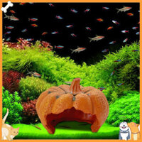 Vip Đồ trang trí bể cá độc đáo Bảo trì thấp Trang trí bể cá bằng nhựa đầy màu sắc Trang trí bể cá bí ngô cho Betta Tôm cảnh quan Hang ẩn náu cá sống động