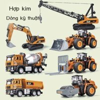 [VIP] Hợp kim trẻ em kỹ thuật xe bộ cần cẩu xe trộn xe máy xúc xe ủi đồ chơi cậu bé