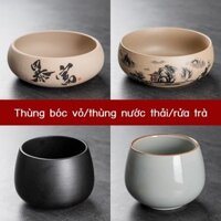 [VIP] Máy tính để bàn cặn trà bình trà lớn bát gốm xây dựng nước rửa trà Thiền retro thô gốm trà v