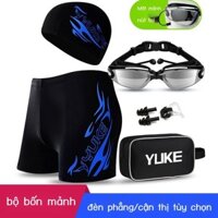 [VIP] Mũ bơi và quần bơi học sinh trung học cơ sở và trung học nam kính bơi cận thị trọn bộ võ sĩ