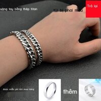 [VIP] [Mua vòng tay tặng 2 nhẫn] Vòng tay nam thép titan không phai màu theo phong cách Vòng tay c