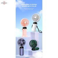 Vip Quạt Điện mini Cầm Tay 5 Tốc Độ Gấp Gọn Có Màn Hình led Kỹ Thuật Số Và Sạc usb Kèm Dây Đeo