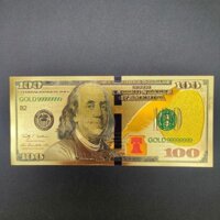 [VIP] Sỉ 100 Tờ Lá Vàng Tiền 100 Usd Plastic Mạ Vàng, Lì Xì Tết, Phát Lộc Phong Thuỷ May Mắn , Siêu Rẻ