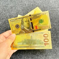 [VIP] Sỉ 100 Tờ Tiền 100 Usd Plastic Mạ Vàng Kỷ Niệm đẹp mắt Lì Xì Tết độc đáo , Siêu Rẻ